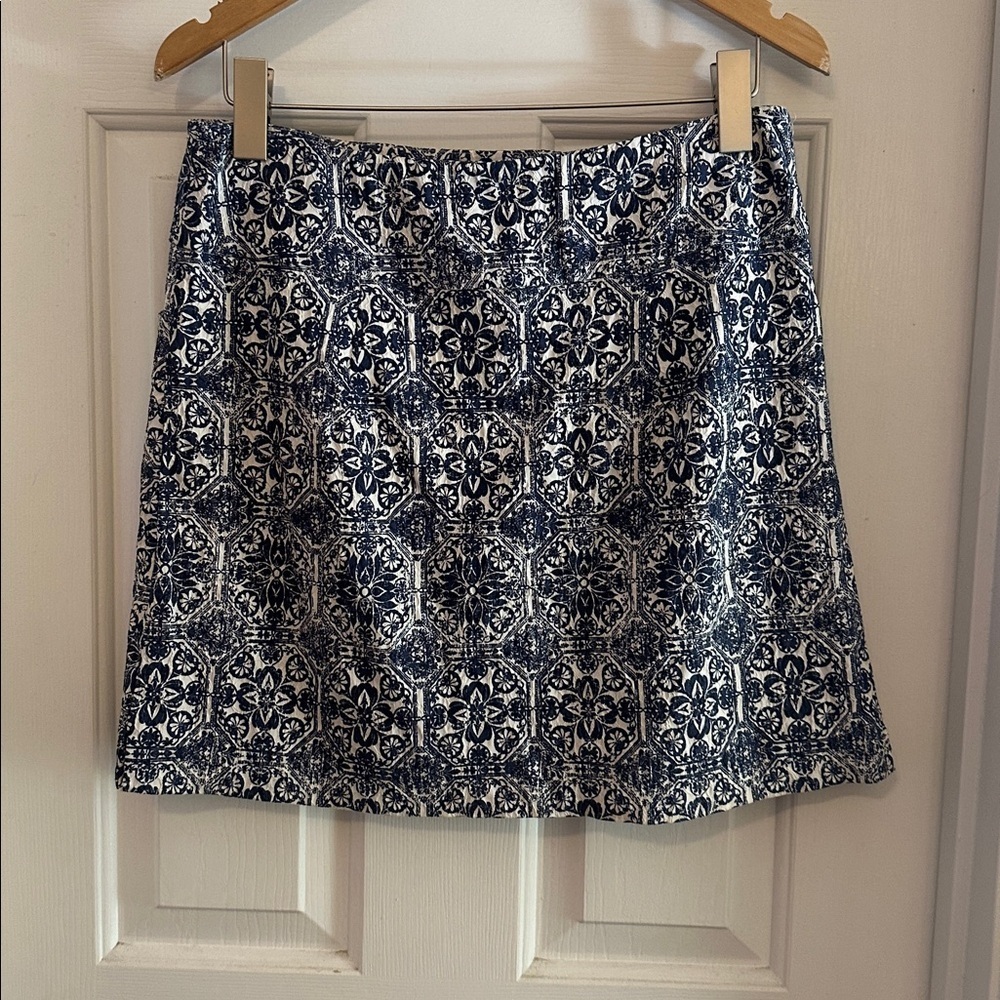 Elliott Lauren navy white printed skirt size 8 - Picture 4 of 7